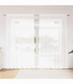 vidaXL Curtains with Curtains Floral White Polyester