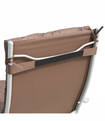 Outsunny Steel Frame Outdoor Garden Padded Sun Lounger w/ Pillow Brown