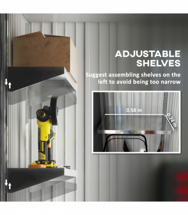 Outsunny Steel Garden Shed, Small  Lean-to Shed for Bike Tool, 5x3 ft, Green