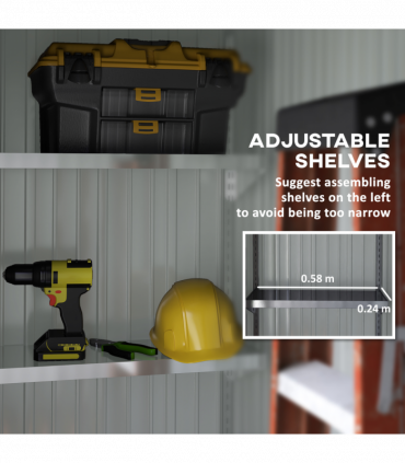 Outsunny Steel Garden Shed, Small Lean-to Shed for Bike, 5x3 ft Brown