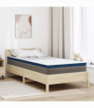 vidaXL Mattress Pads White and Blue 100 x 200 cm