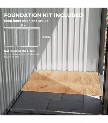 Outsunny Steel Garden Shed, Small Lean-to Shed for Bike, 5x3 ft Brown