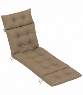 Outsunny Sun Lounger Cushion Only, Garden Lounge Chair Cushion, Khaki