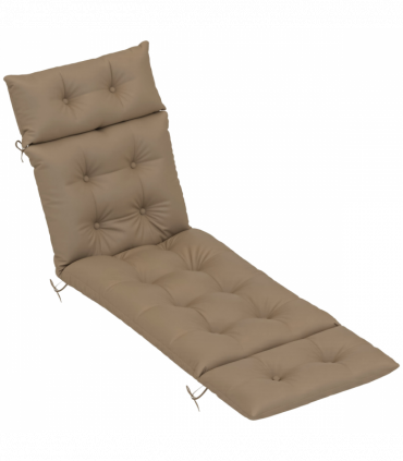 Outsunny Sun Lounger Cushion Only, Garden Lounge Chair Cushion, Khaki