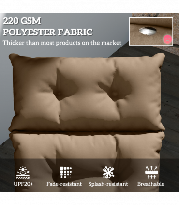 Outsunny Sun Lounger Cushion Only, Garden Lounge Chair Cushion, Khaki