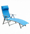 Outsunny Sun Lounger Recliner Foldable 7 Levels Texteline Blue