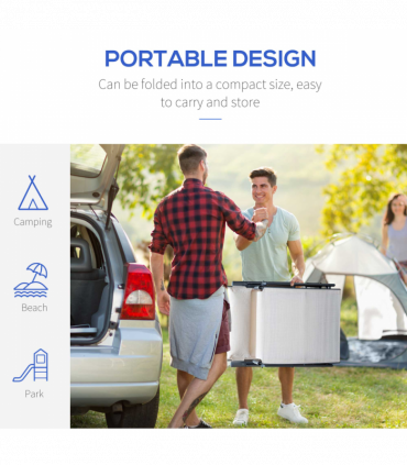 Outsunny Sun Lounger Recliner Foldable 7 Levels Texteline Cream White