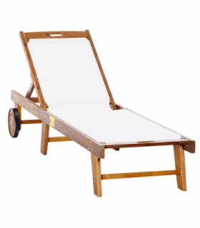 Outsunny Texteline Sun Lounger, 98L cm, Acacia Wood