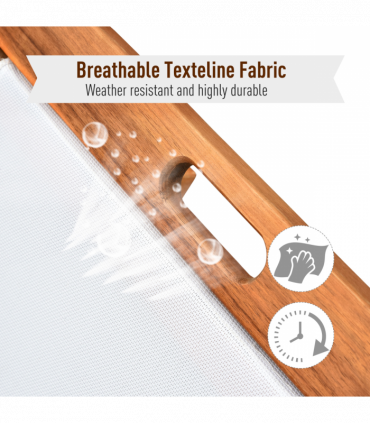 Outsunny Texteline Sun Lounger, 98L cm, Acacia Wood