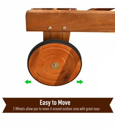 Outsunny Texteline Sun Lounger, 98L cm, Acacia Wood