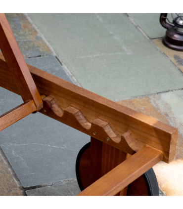 Outsunny Texteline Sun Lounger, 98L cm, Acacia Wood