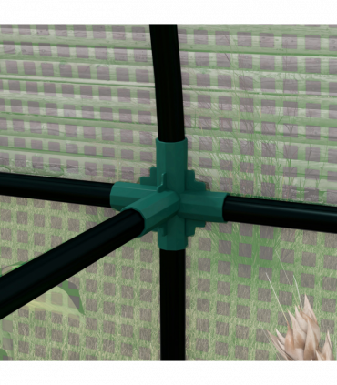 Outsunny Tomato Greenhouse with 2 Roll-up Doors and 4 Mesh Windows, Green