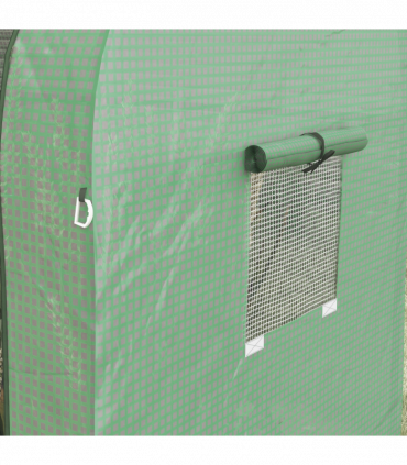 Outsunny Tomato Greenhouse with 2 Roll-up Doors and 4 Mesh Windows, Green