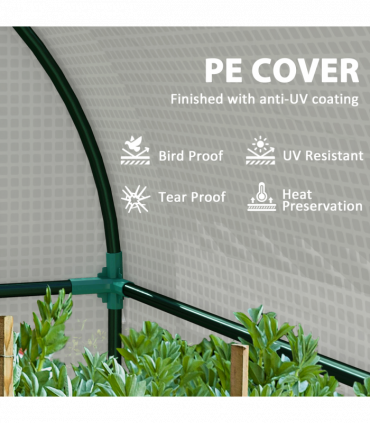 Outsunny Tomato Greenhouse with 2 Roll-up Doors, 185 x 94 x 150cm, White