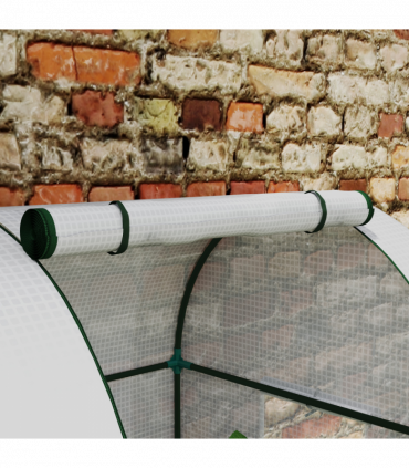Outsunny Tomato Greenhouse with 2 Roll-up Doors, 185 x 94 x 150cm, White
