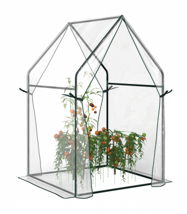 Outsunny Tomato Greenhouse with 2 Zipped Doors, Outdoor Green House, Clear