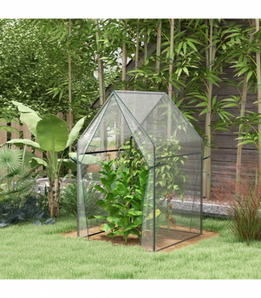 Outsunny Tomato Greenhouse with 2 Zipped Doors, Outdoor Green House, Clear
