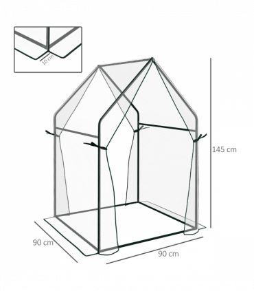 Outsunny Tomato Greenhouse with 2 Zipped Doors, Outdoor Green House, Clear