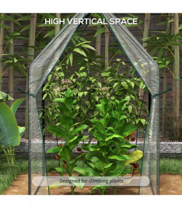 Outsunny Tomato Greenhouse with 2 Zipped Doors, Outdoor Green House, Clear