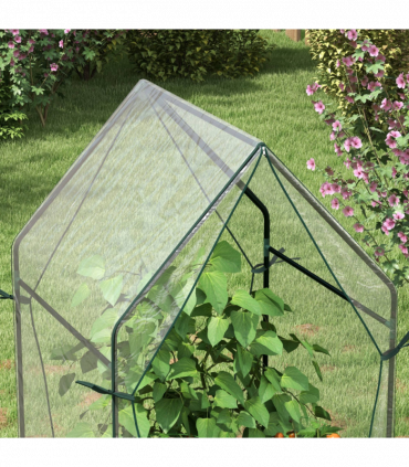 Outsunny Tomato Greenhouse with 2 Zipped Doors, Outdoor Green House, Clear