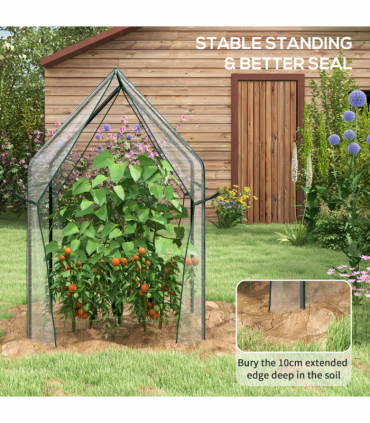 Outsunny Tomato Greenhouse with 2 Zipped Doors, Outdoor Green House, Clear