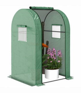 Outsunny Tomato Greenhouse with Roll-up Door, 94 x 94 x 150cm, Green