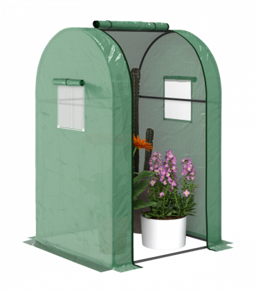 Outsunny Tomato Greenhouse with Roll-up Door, 94 x 94 x 150cm, Green
