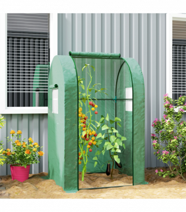 Outsunny Tomato Greenhouse with Roll-up Door, 94 x 94 x 150cm, Green