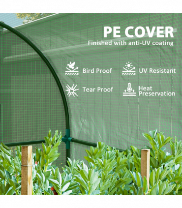 Outsunny Tomato Greenhouse with Roll-up Door, 94 x 94 x 150cm, Green
