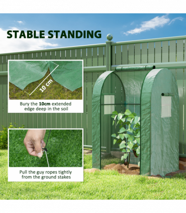 Outsunny Tomato Greenhouse with Roll-up Door, 94 x 94 x 150cm, Green