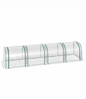 Outsunny Tunnel Greenhouse Steel Frame with Zipper Doors, Clear