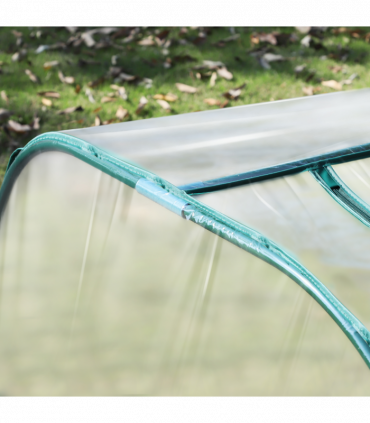 Outsunny Tunnel Greenhouse Steel Frame with Zipper Doors, Clear