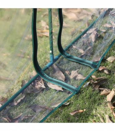 Outsunny Tunnel Greenhouse Steel Frame with Zipper Doors, Clear