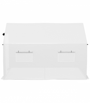 Outsunny Tunnel Greenhouse W/ UV-resistant PE Cover, Wide Door, 2 x 3(m), White