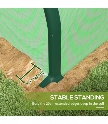 Outsunny Tunnel Greenhouse, Upgraded Structure, Hinged Doors, 6 x 3(m), Green
