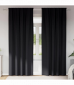 vidaXL Curtains with Curtains 2 pcs Black Polyester