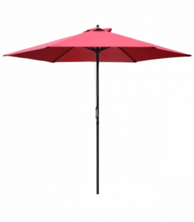 Outsunny Umbrella Parasol ?2.8x2.4 m, Steel, Polyester-Wine Red