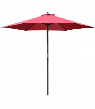 Outsunny Umbrella Parasol ?2.8x2.4 m, Steel, Polyester-Wine Red
