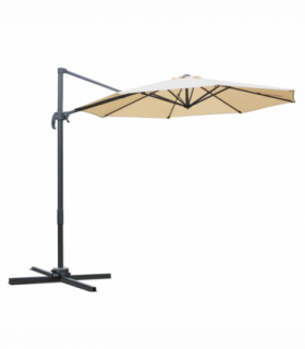 Outsunny Umbrella Parasol W/360� Rotation and Cross Base-Beige