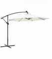 Outsunny Umbrella Parasol W/Solar Powered LED stripes, ?2.95x2.45H m-Cream