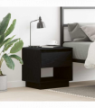 vidaXL Nightstand Black oak 45 x 34 x 44 cm Engineered wood