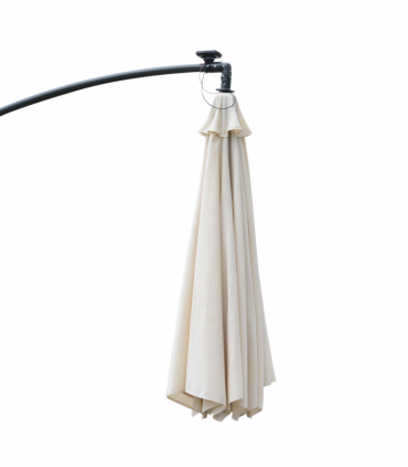 Outsunny Umbrella Parasol W/Solar Powered LED stripes, ?2.95x2.45H m-Cream