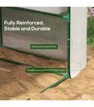 Outsunny Walk-in Garden Greenhouse Shelves Polytunnel Steeple Grow House