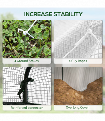 Outsunny Walk-in Garden Greenhouse Shelves Polytunnel Steeple Grow House