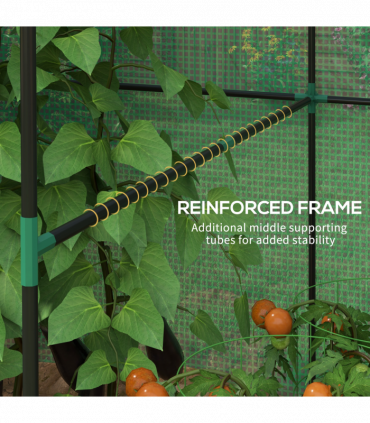 Outsunny Walk-in Green House with Roll-up Door and Mesh Windows, 200x140x200cm