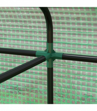 Outsunny Walk-in Green House with Roll-up Door and Mesh Windows, 200x140x200cm