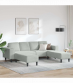 Sofa Set 3 pcs Light grey Velvet