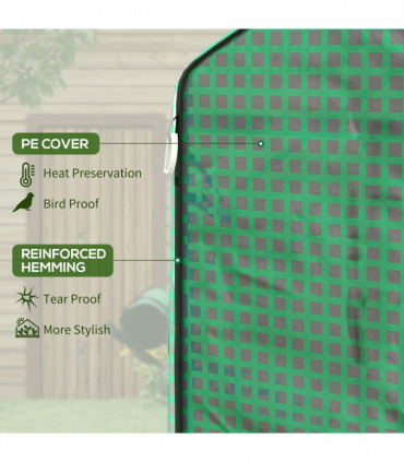 Outsunny Walk-in Greenhouse Cover Replacement with Door and Mesh Windows, Green