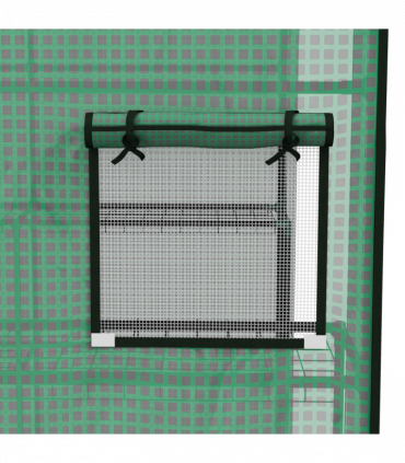 Outsunny Walk-in Greenhouse Cover Replacement with Door and Mesh Windows, Green