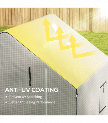 Outsunny Walk-in Greenhouse Cover Replacement with Door and Mesh Windows, White